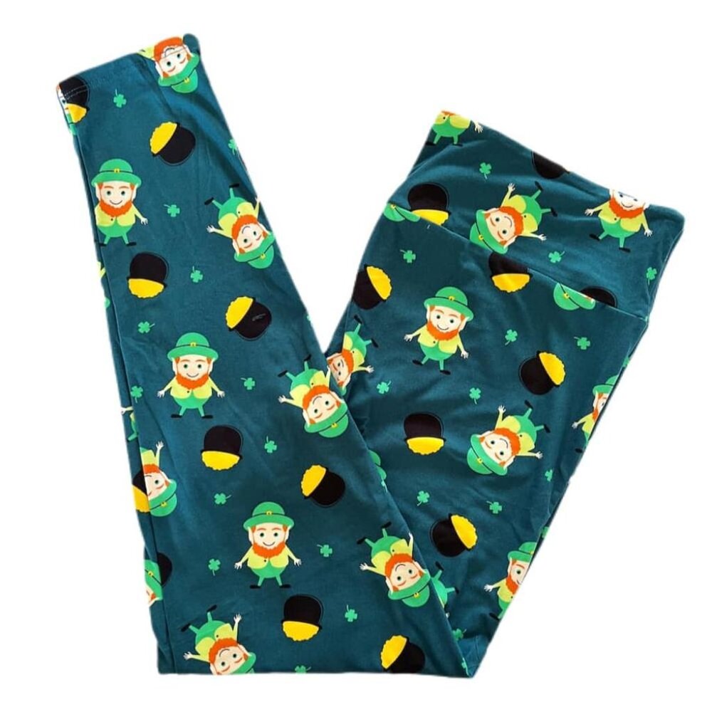NEW NWT LuLaRoe Pot of Gold Green Leggings TC Comfy Stretch Soft St Patrick's